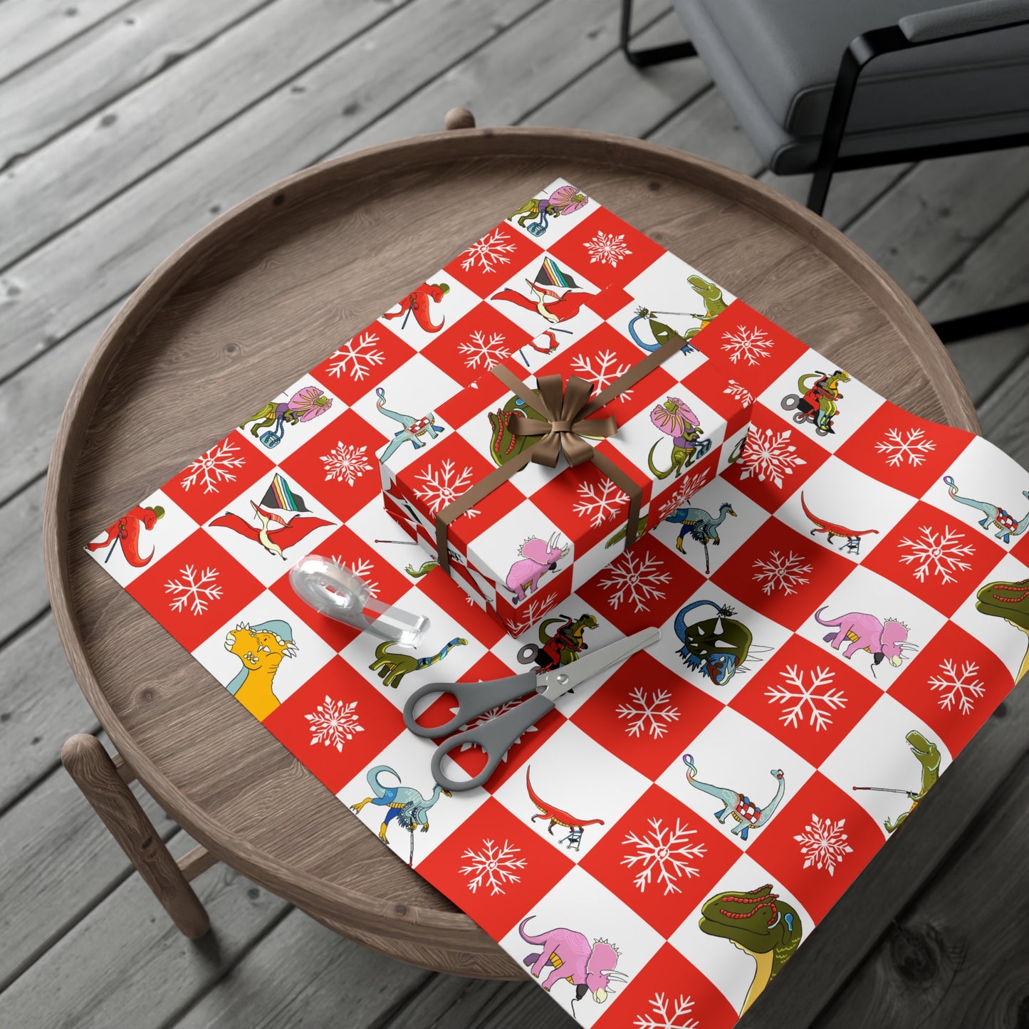 Disabled Dino Holiday Wrapping Paper