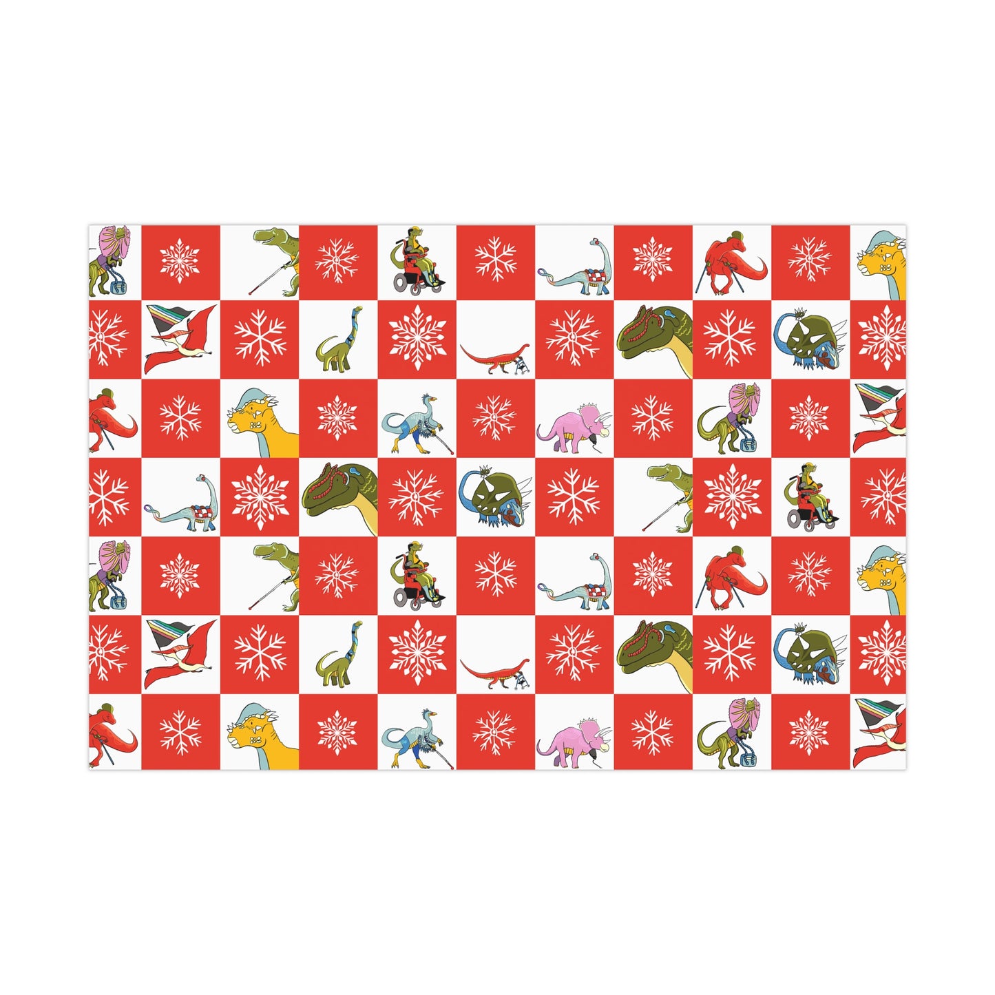 Disabled Dino Holiday Wrapping Paper