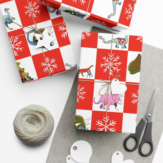 Disabled Dino Holiday Wrapping Paper